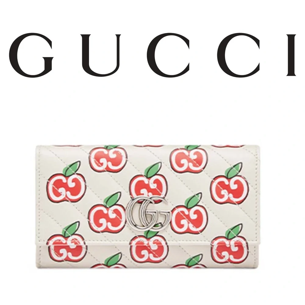 Gucci Valentine’s Day special design Marmont printed Apple GG long wallet - Picture 2 of 11